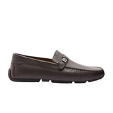 Mens Brown Pilot Driver in Ebano Grained Leather